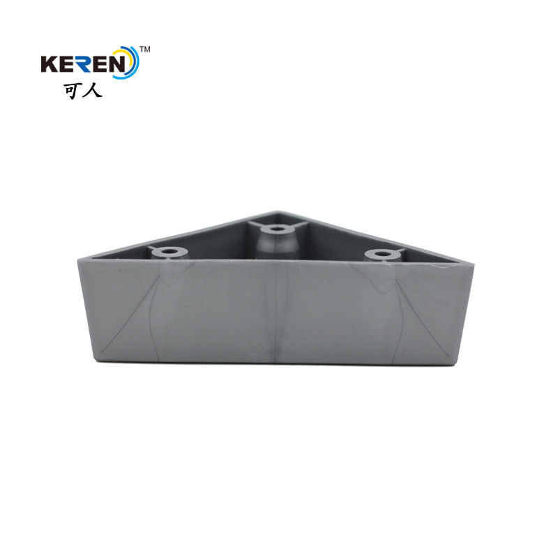 KR-P0262 삼각형 구석 플라스틱 소파 다리 보충은 회색 30mm 고도 협력 업체